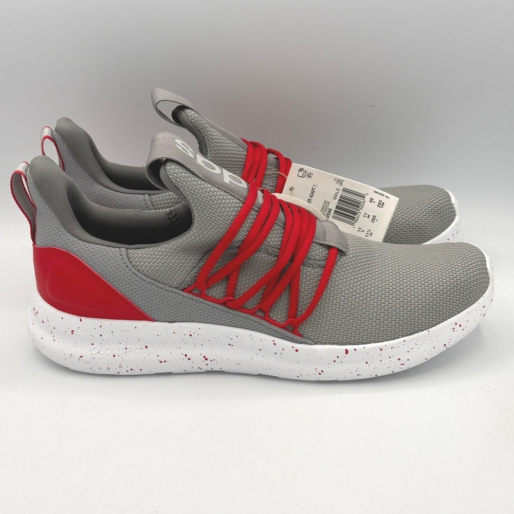 Adidas Lite Racer Adapt 7.0 Shoes Mens 11.5 Grey Red Speckled JR0548